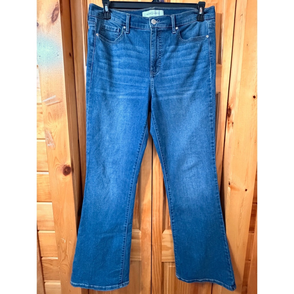 Vintage America Womens High Rise Bootcut Jeans Medium Wash Size 12 Denim - Picture 8 of 8